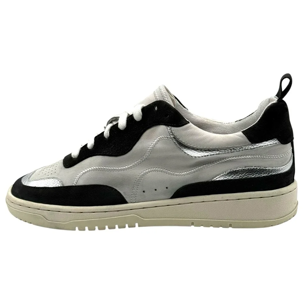 Dolce Vita Adella Women's Sneaker Size 7 White Black Leather Chunky Casual Shoes